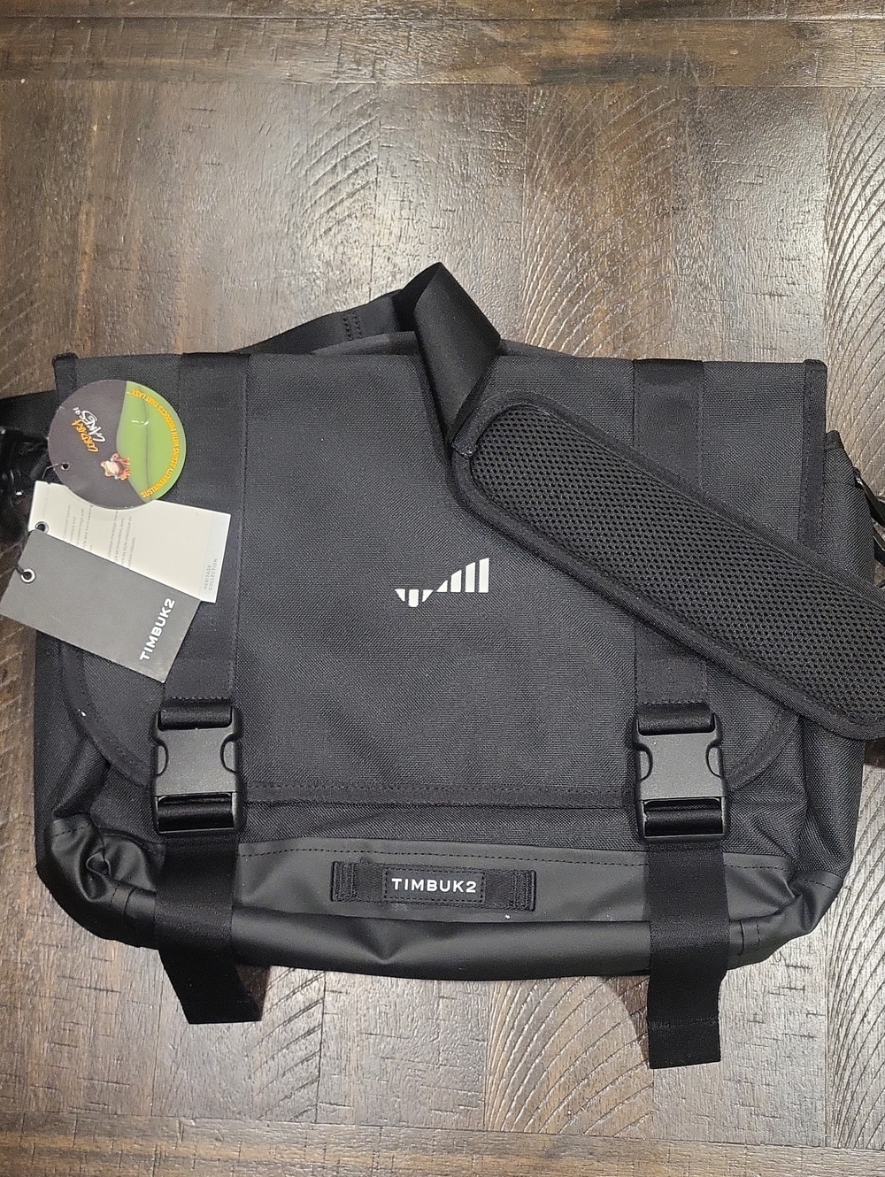 Timbuk2 Black Commute Eco Messenger Bag with Shoulder Strap CUSTOM LOGO NWT